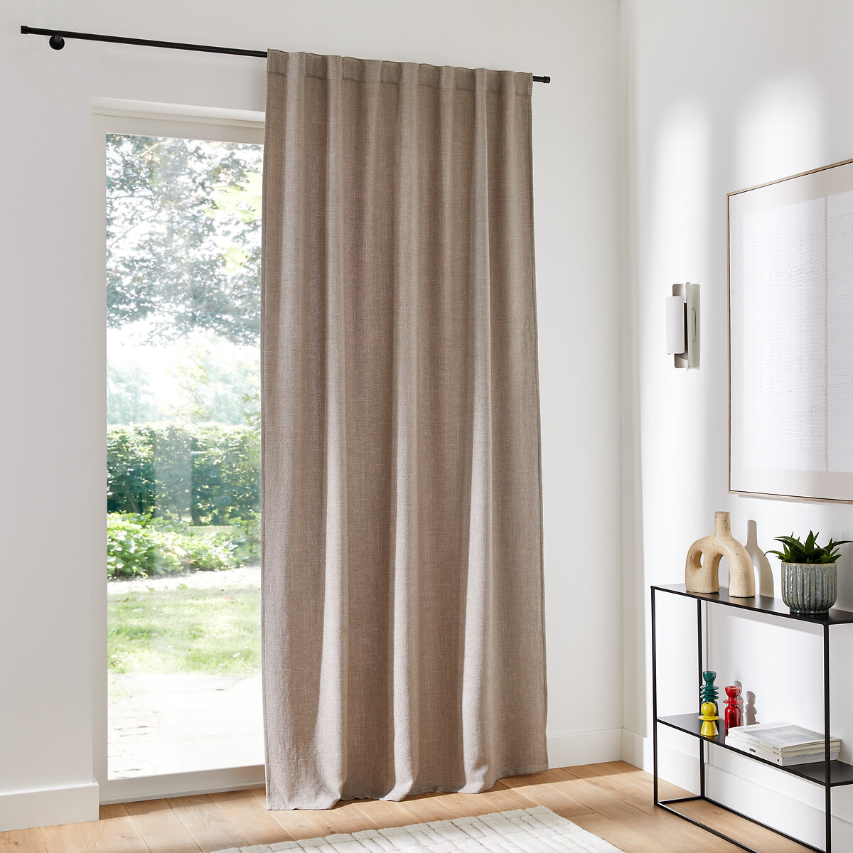 LA REDOUTE INTERIEURS<br>Cortina com acabamento trançado e laços ocultos Montego