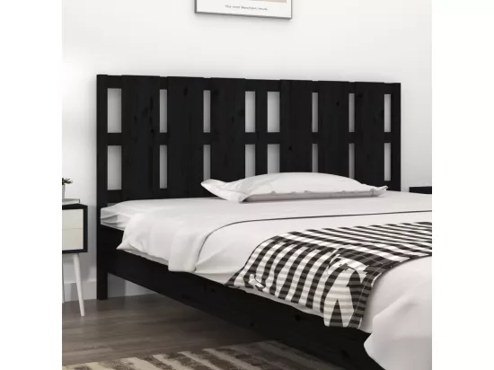Tête de lit Noir 165,5x4x100 cm Bois massif de pin