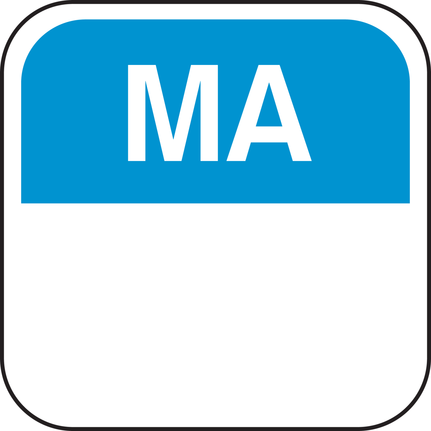 Label, Daglabel ma, papier, 19x19mm, blauw