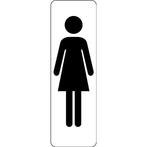 Panneau WC Femme vertical adhésif PVC ou alu brossé