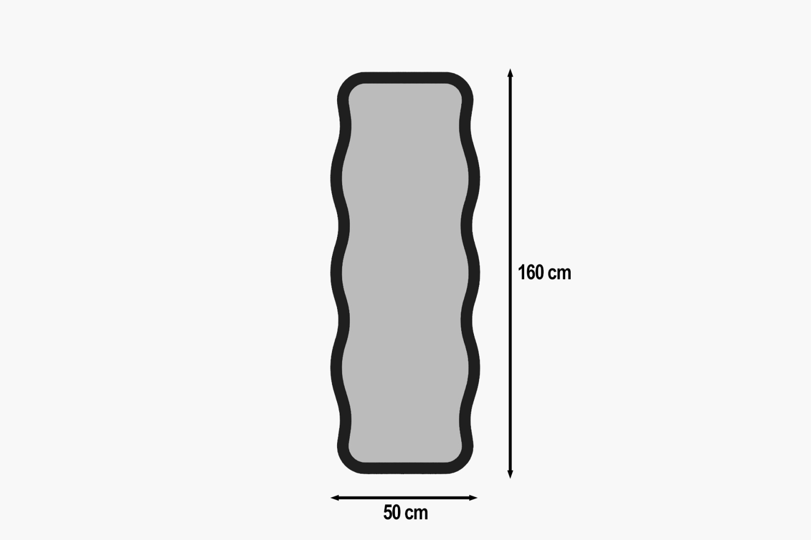 Standspiegel - schwarz - 160 cm