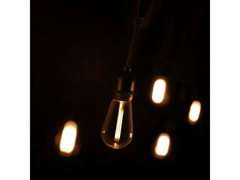 Vintage Edison Smart Light Chain - Voice Controlled LED Lights for Outdoor Use