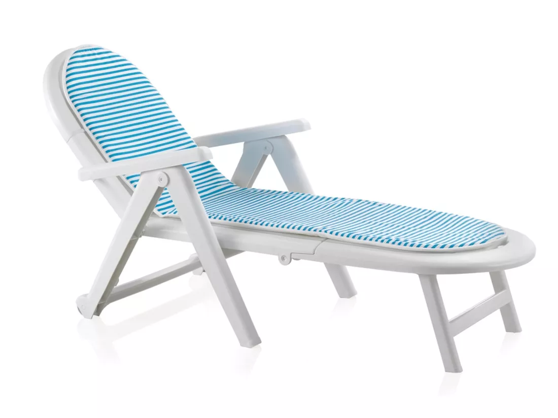 Bain de soleil caïman blanc avec coussin