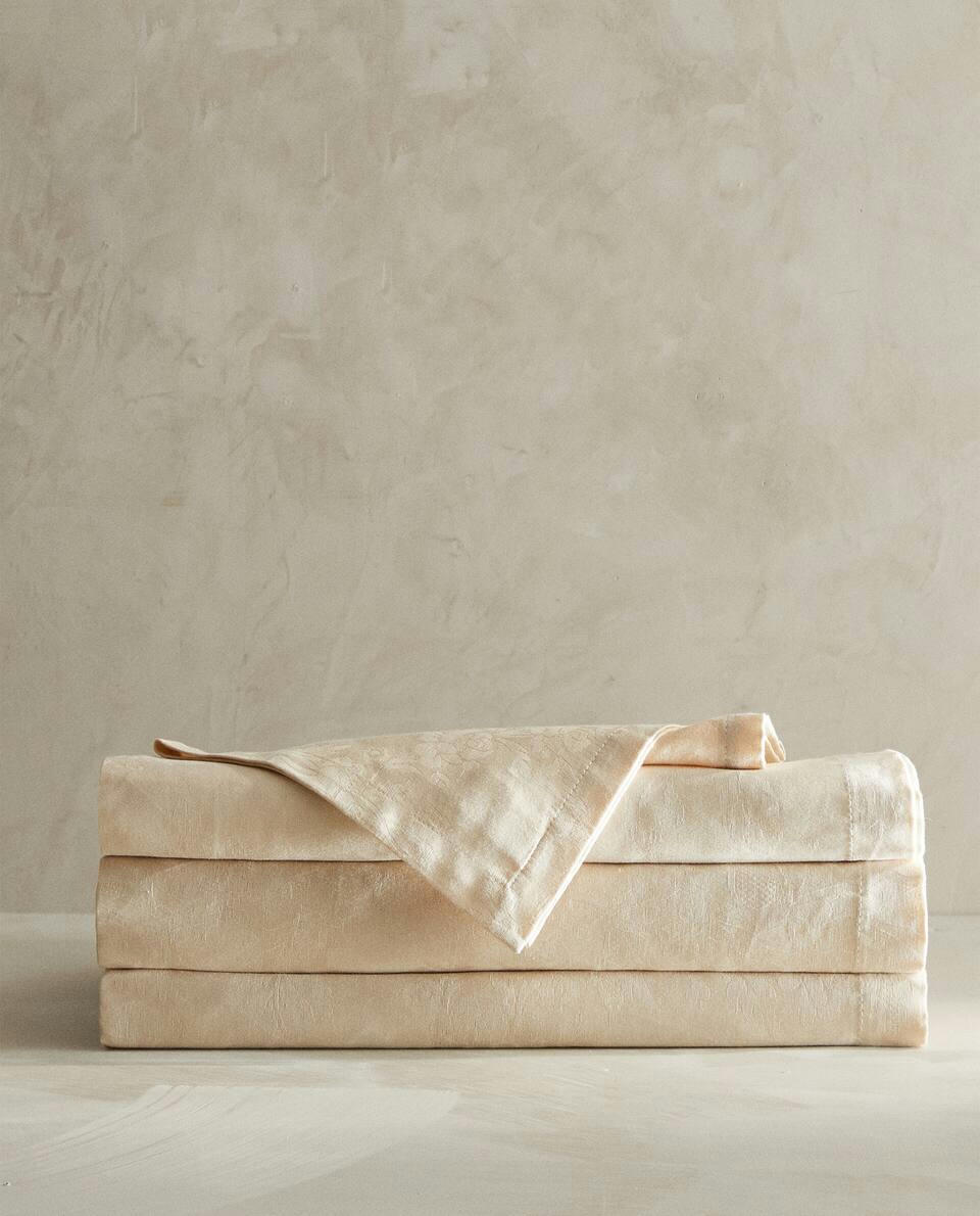 TOALHA DE MESA FLORAL JACQUARD