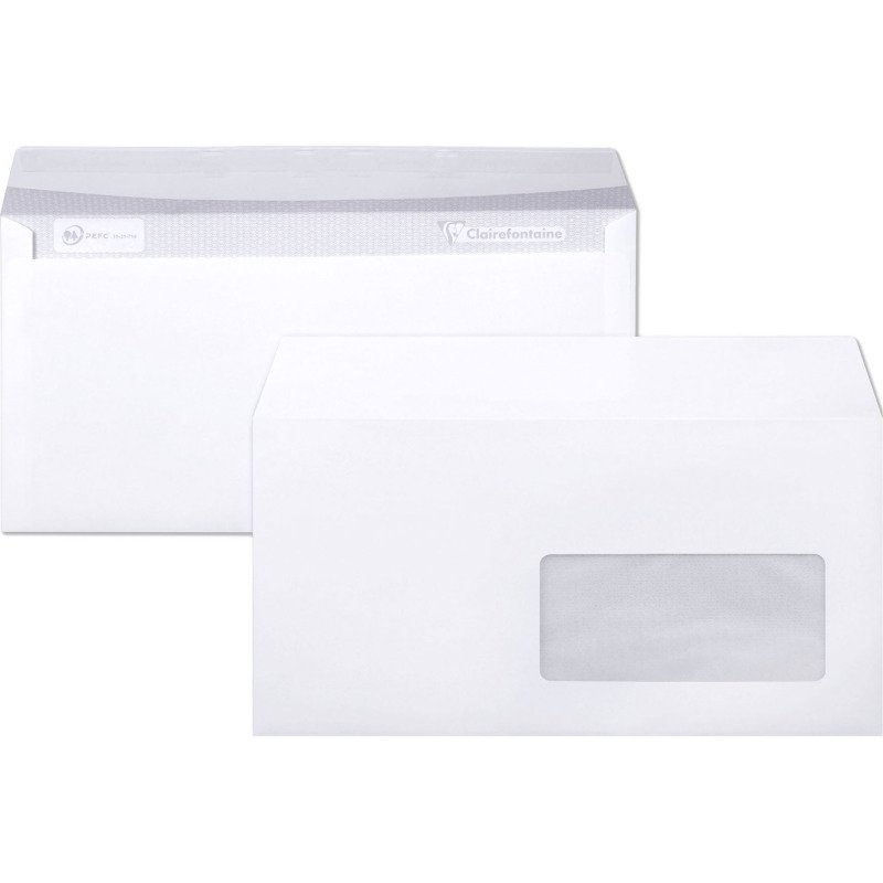 Enveloppe Clairalfa Clairefontaine 90 g/m² blanche - Boîte de 250