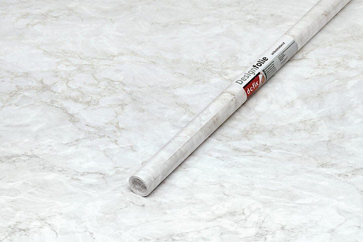 Film adhésif décoratif D-C-Fix Marmor Cortes gold* PVC avec adhésif Marbre Lisse Mat et satiné blanc et doré L. 200 x l. 67,5 cm