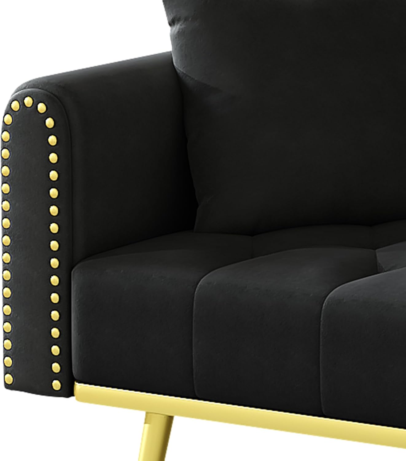 Doppelt ausklappbares Schlafsofa mit Liegefunktion, DREI verstellbaren Neigungswinkeln und Getränkehalter，für Wohnzimmer, Schlafzimmer, Heimkino oder Gästezimmer， Stoffbezug， Schwarz