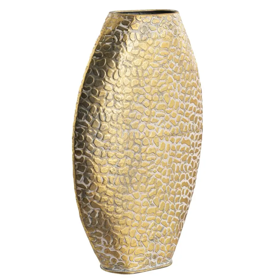 Vaas Riv - goudkleur - metaal - ovaal - 48,5x32x9,5 cm