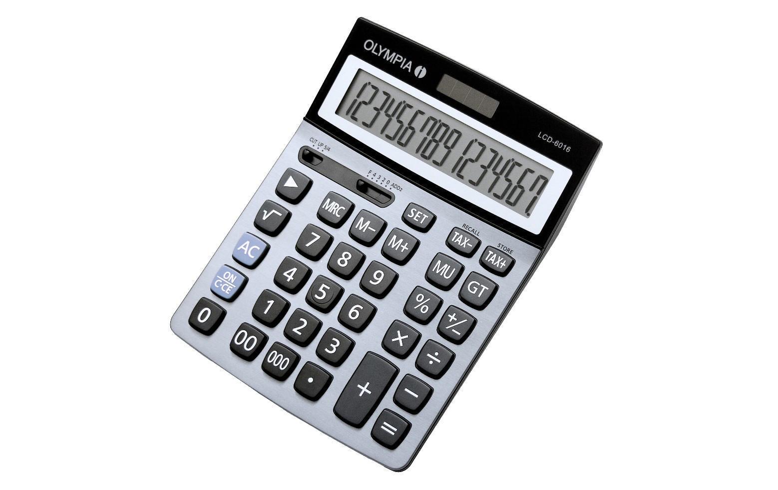 Taschenrechner LCD 6016Batterie- und solarbetriebener Tischrechner