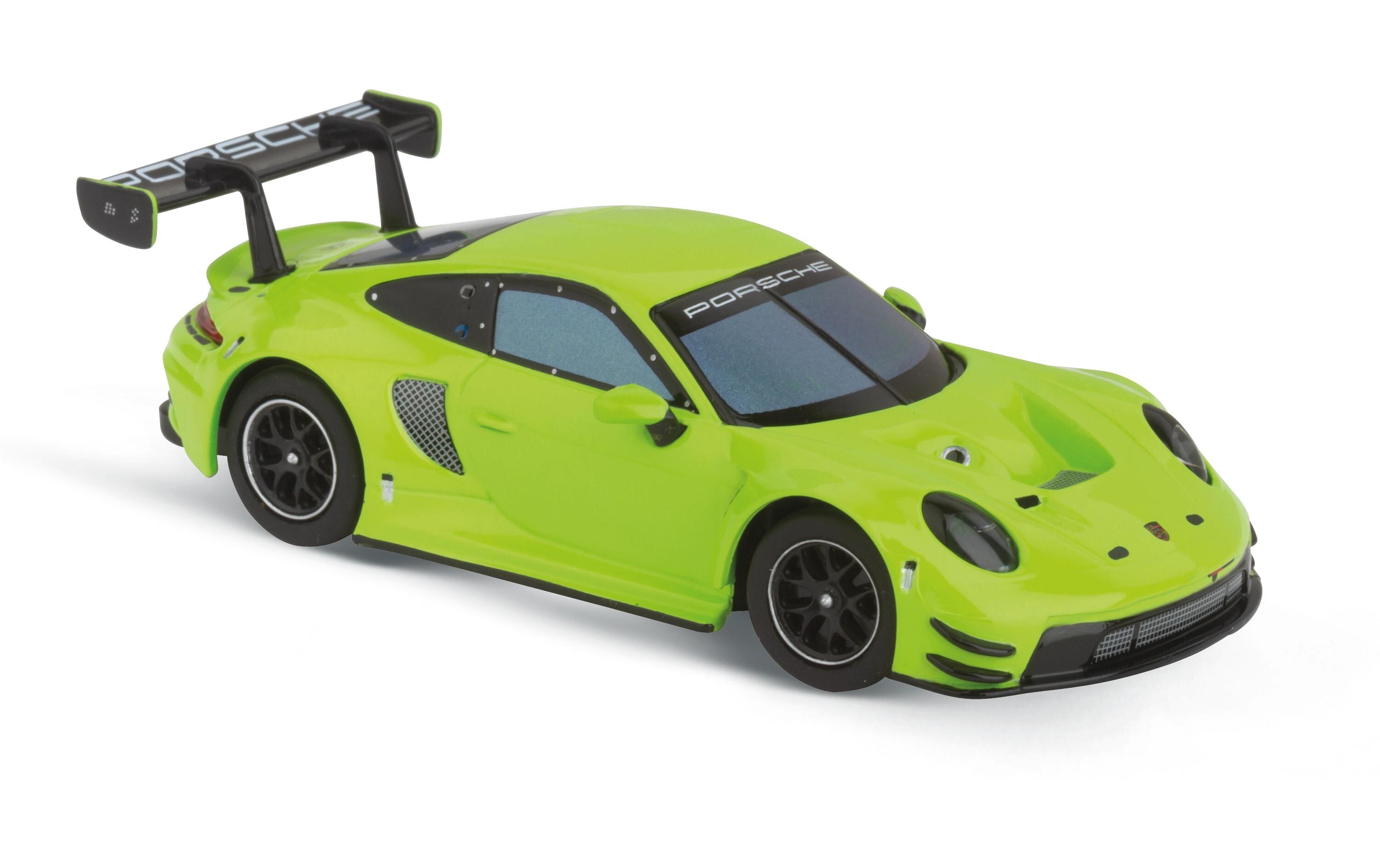 Rennbahnauto Porsche 911 GT3 R Acid GreenDetailgetreuer Porsche für Kinder
