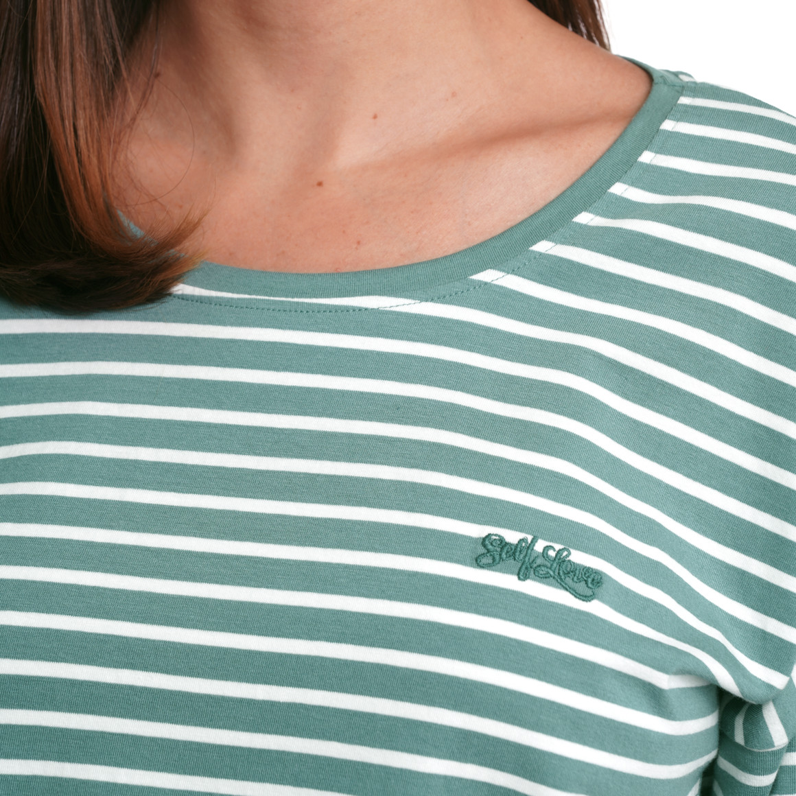 Gina Benotti Damen Schlafshirt mit Streifen salbei