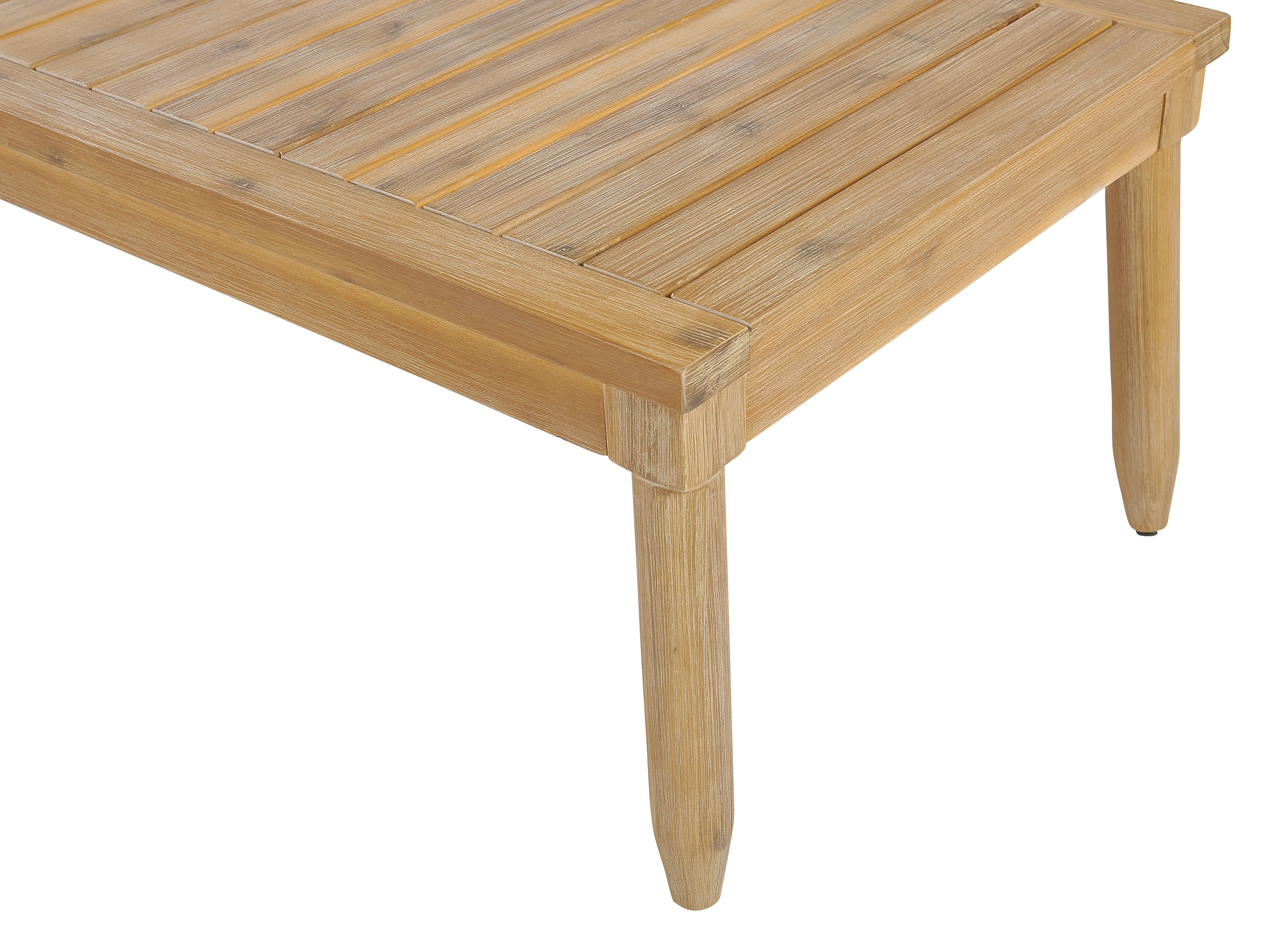 Loungeset met tafel 4-zits CREMONA rechtszijdig Acaciahout Gebroken wit