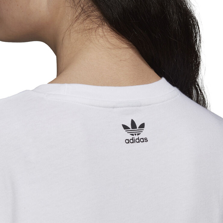adidas Large Logo Cropped T-Shirt Hvid