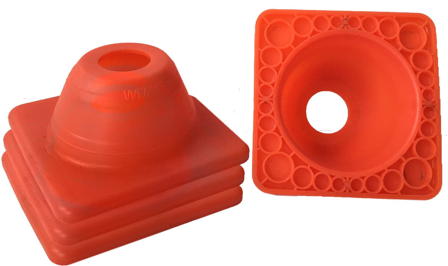 10 x Rijschool pylonen voor motorrijopleiding, slechts 4,5 cm hoog / oranje