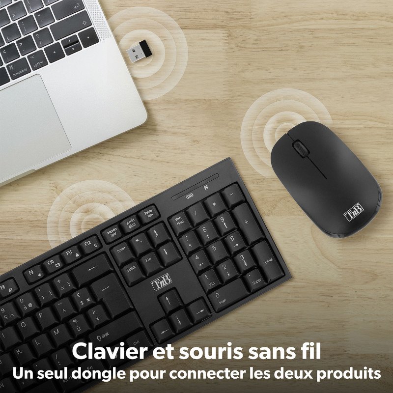 Pack clavier AZERTY et souris sans fil classy TNB