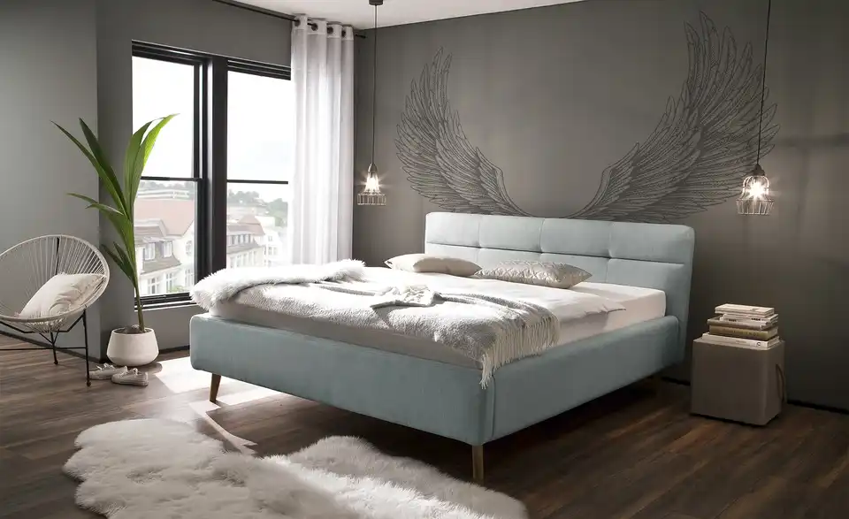 Polsterbett Lotte 180 cm Eisblau