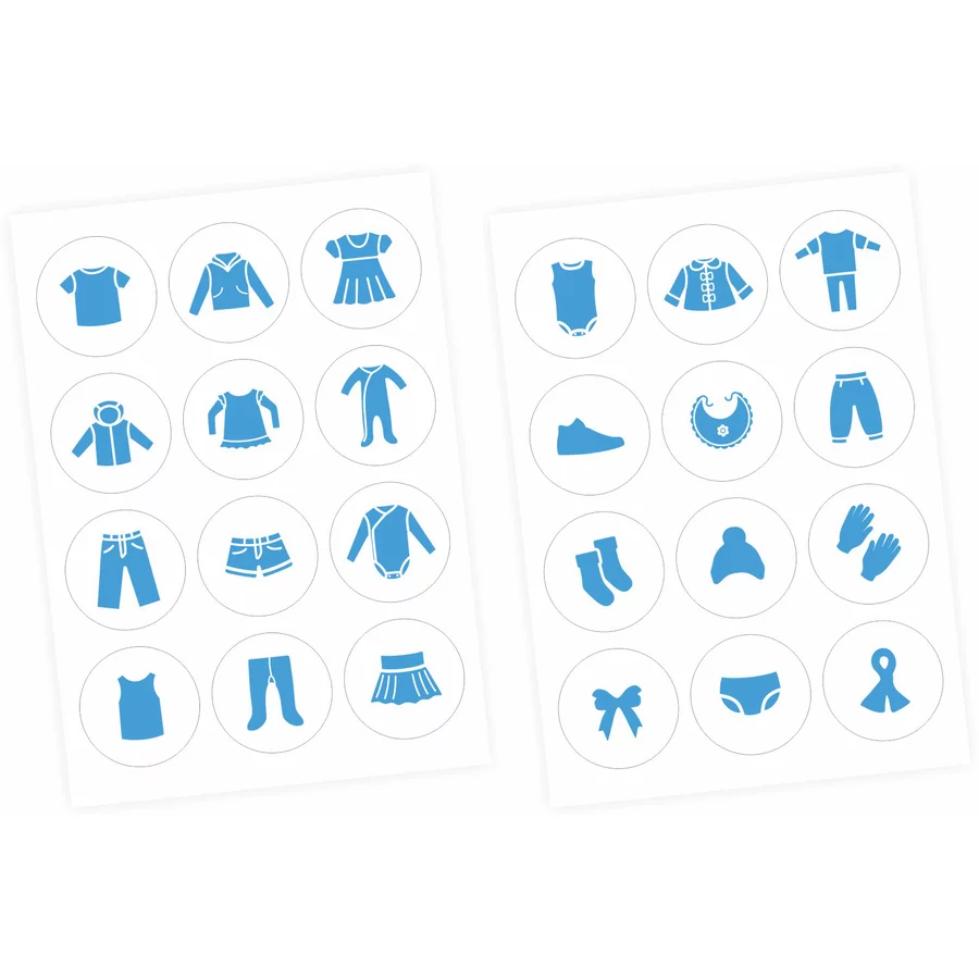 Nikima Möbelaufkleber Ordnungssticker für Kleidung blau weiß weiß