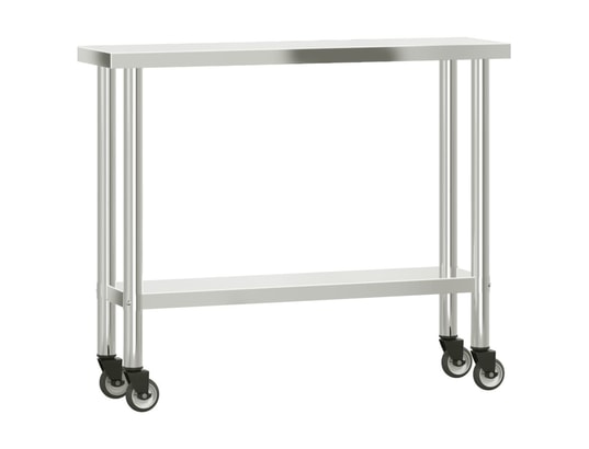 VIDAXL - Mobilier de cuisine Table de travail de cuisine avec étagère 110x30x120 cm inox