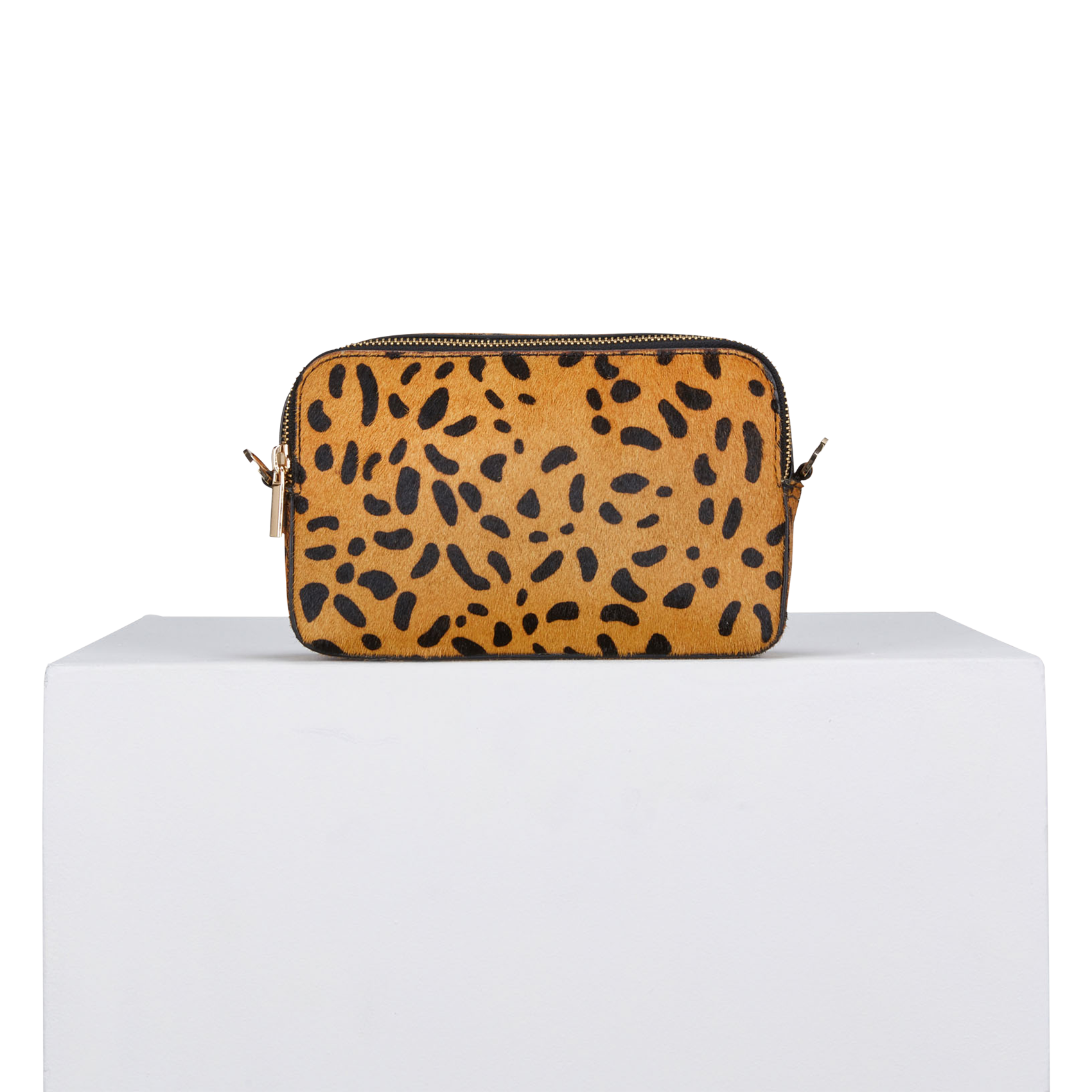 ABRI - Sac bandoulière en cuir poulain imprimé | Multicolore