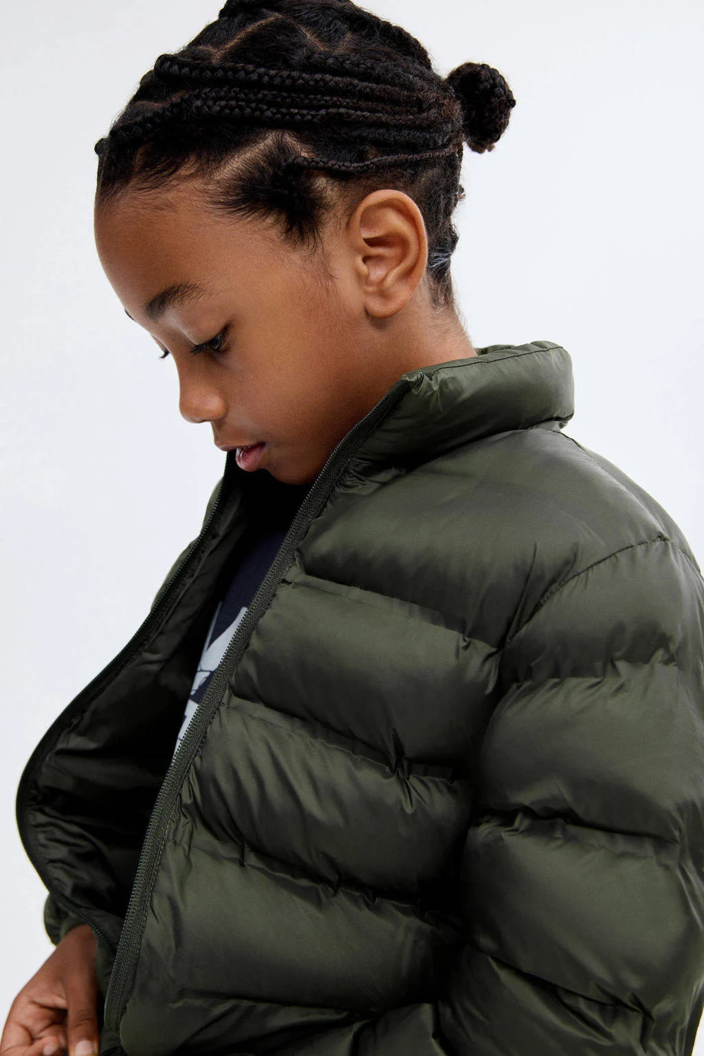 Mango Kids gewatteerde jas groen