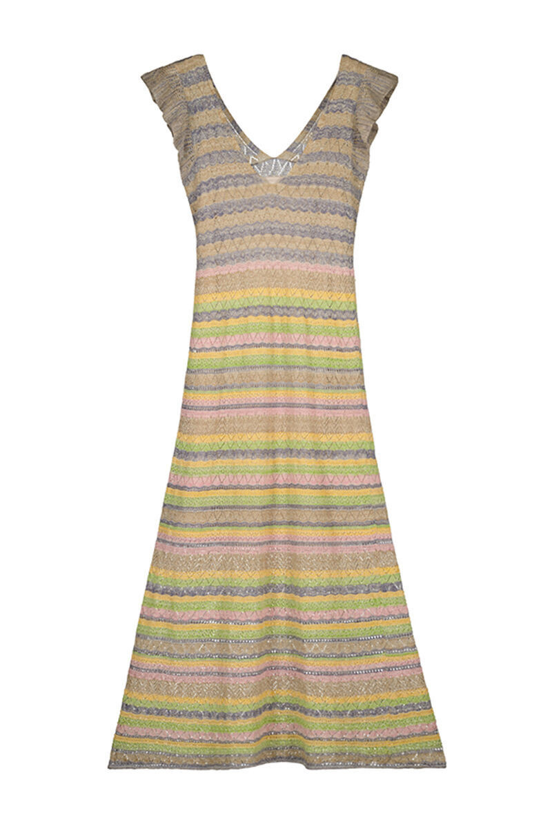 Vestido vazado multicolorido - Multicolorido
