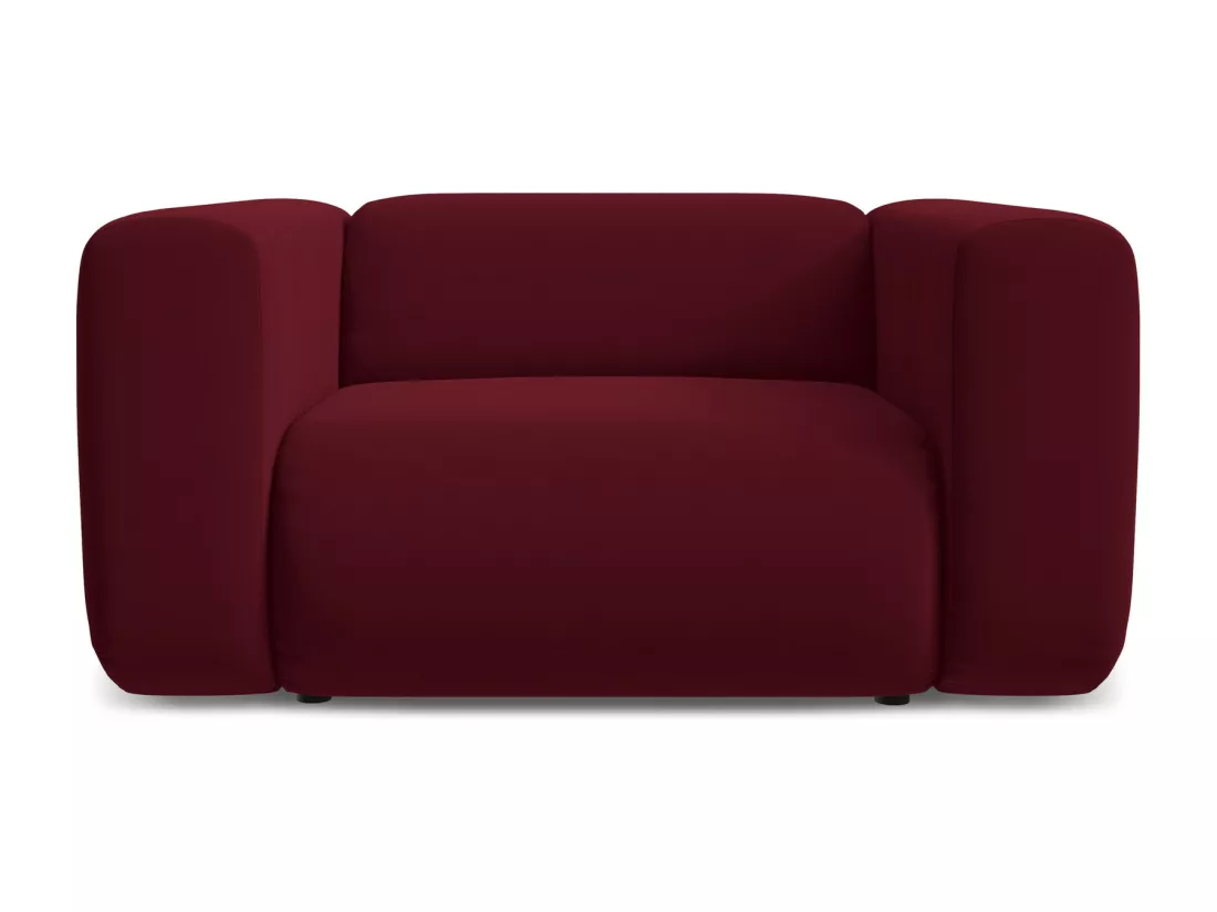 Fauteuil en velours - bourgogne - EKAHI