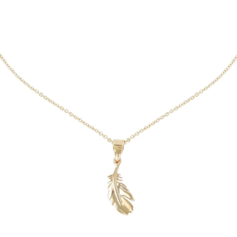 Collier Plume d'Oiseau Plaqué Or