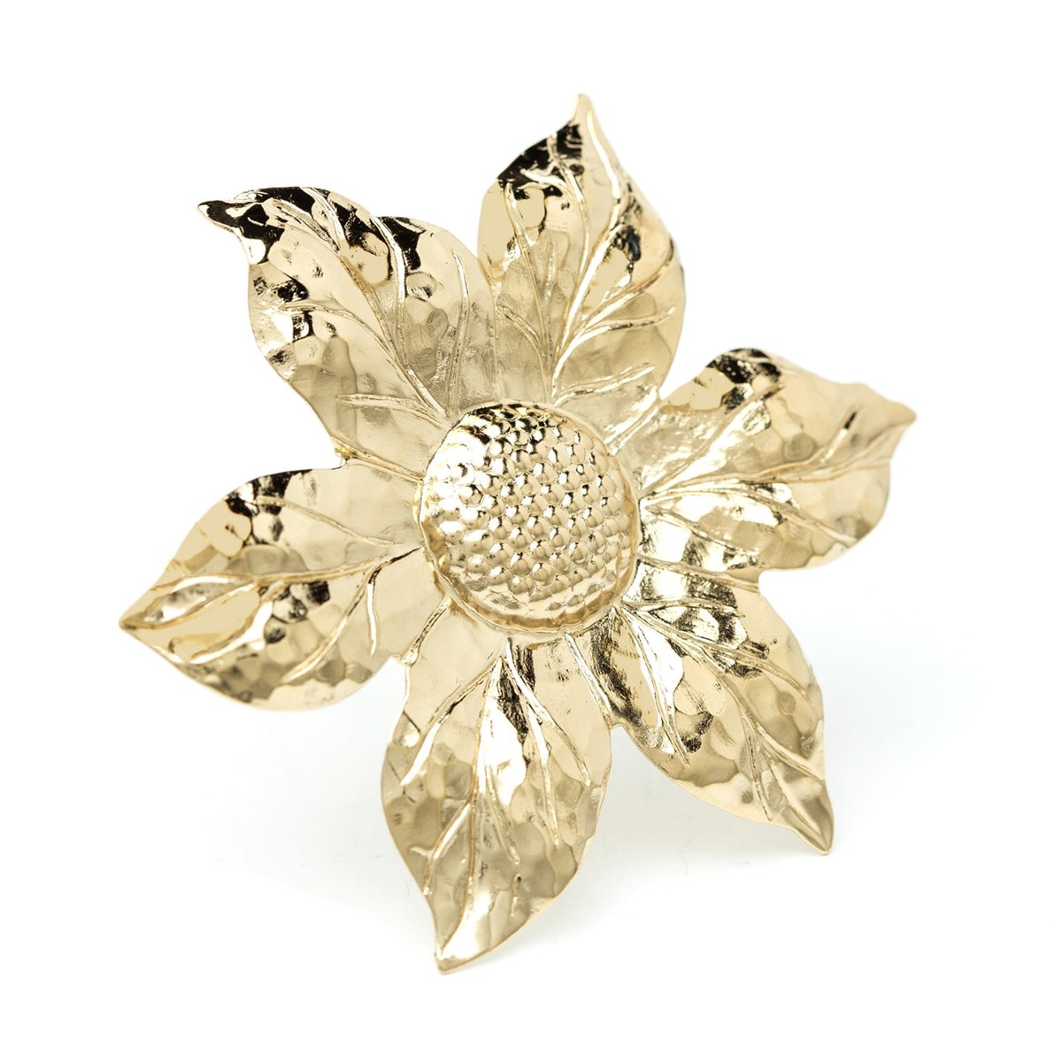 maxi barrette fleur doré à l'or fin - HESPÉRIS