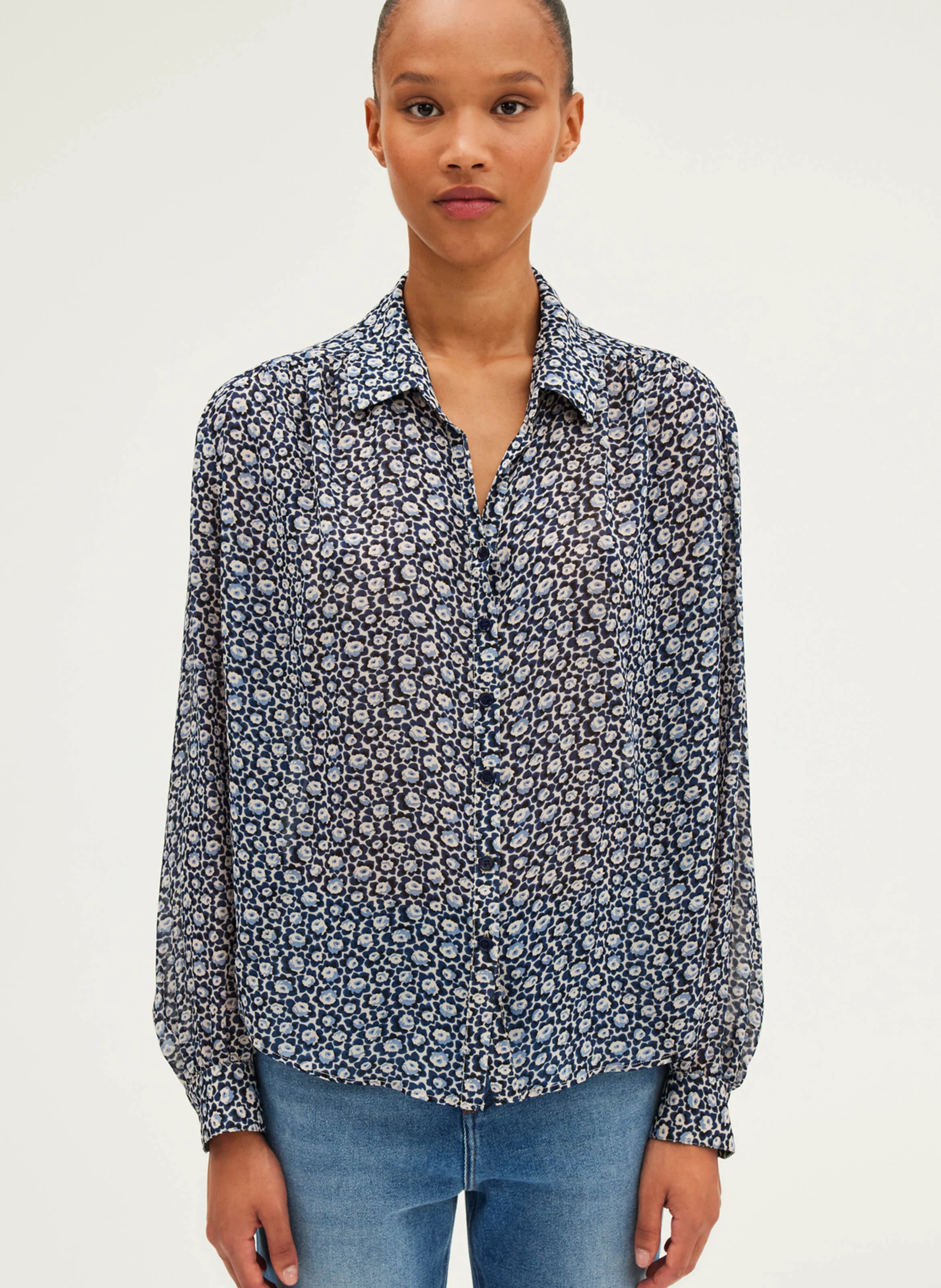 BRAILLE - Chemise ample imprimée| Bleu