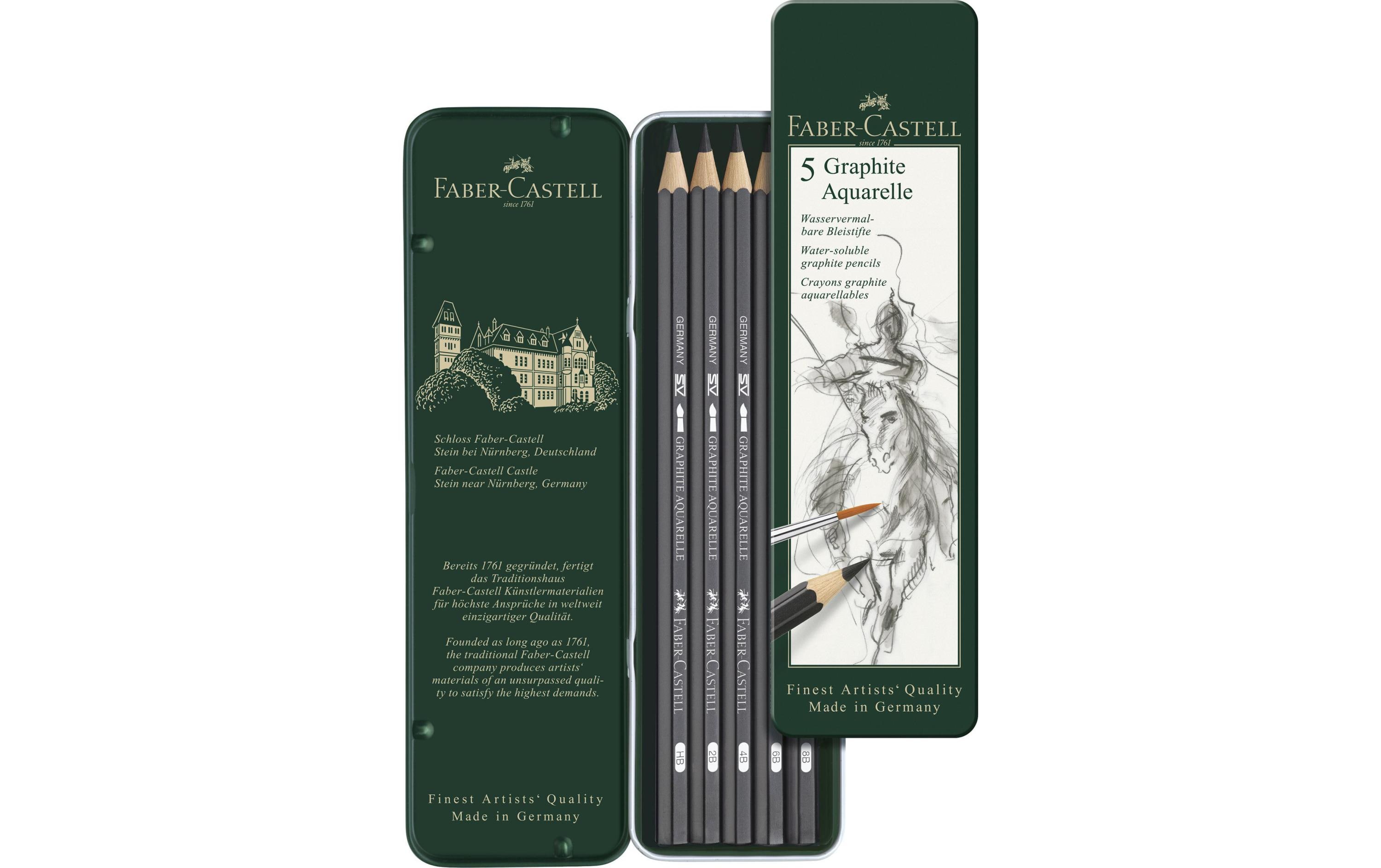 Bleistift Graphite 5 Stück im MetalletuiGraphite Aquarelle Bleistift