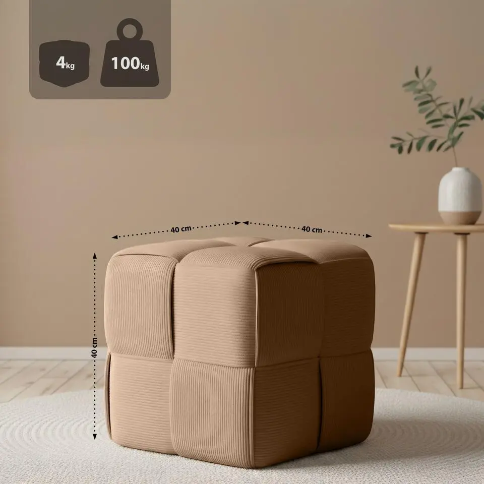 CLP Hocker Forinta Ribstof - taupe