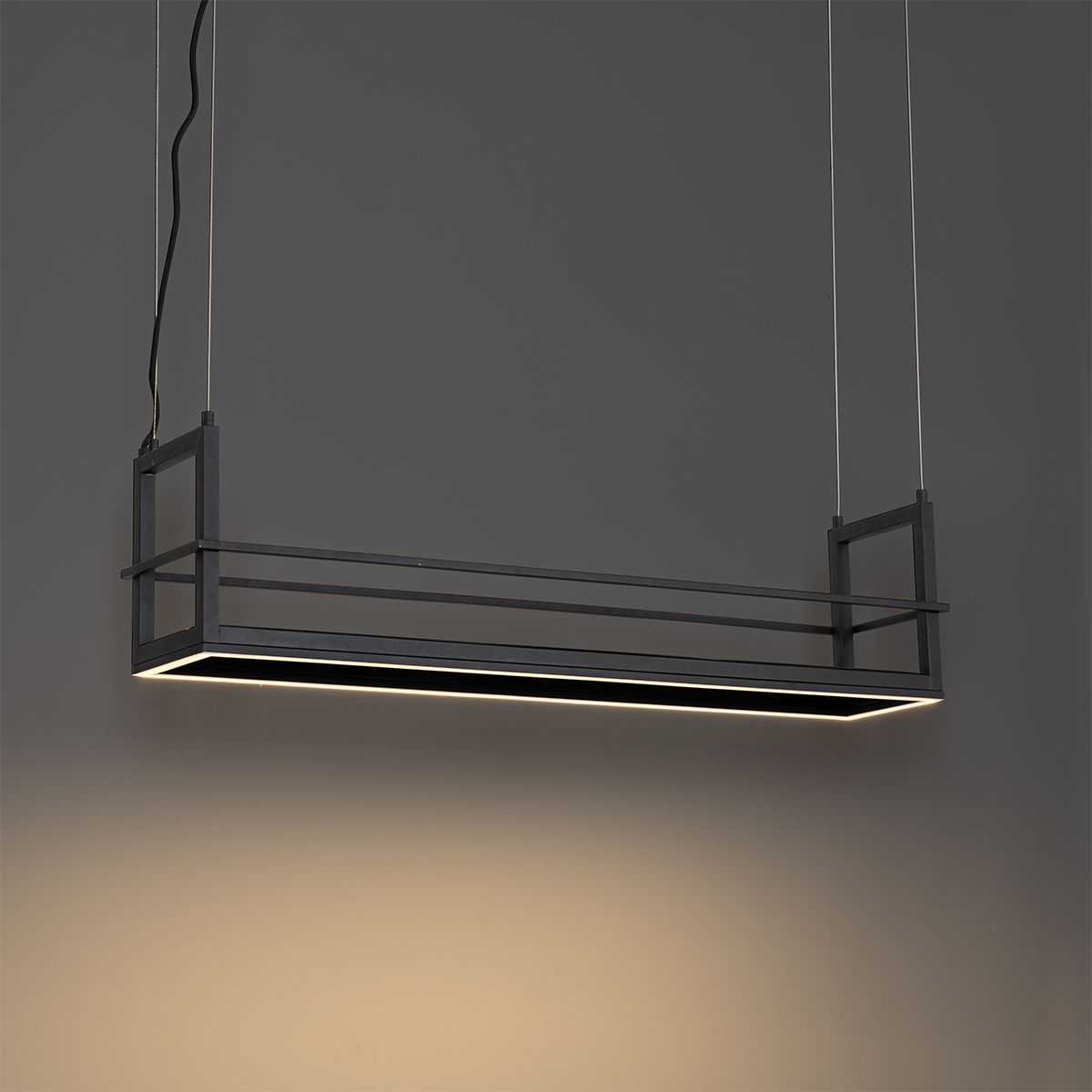 Hanglamp zwart met rek incl. LED 3-staps dimbaar - Cage Rack