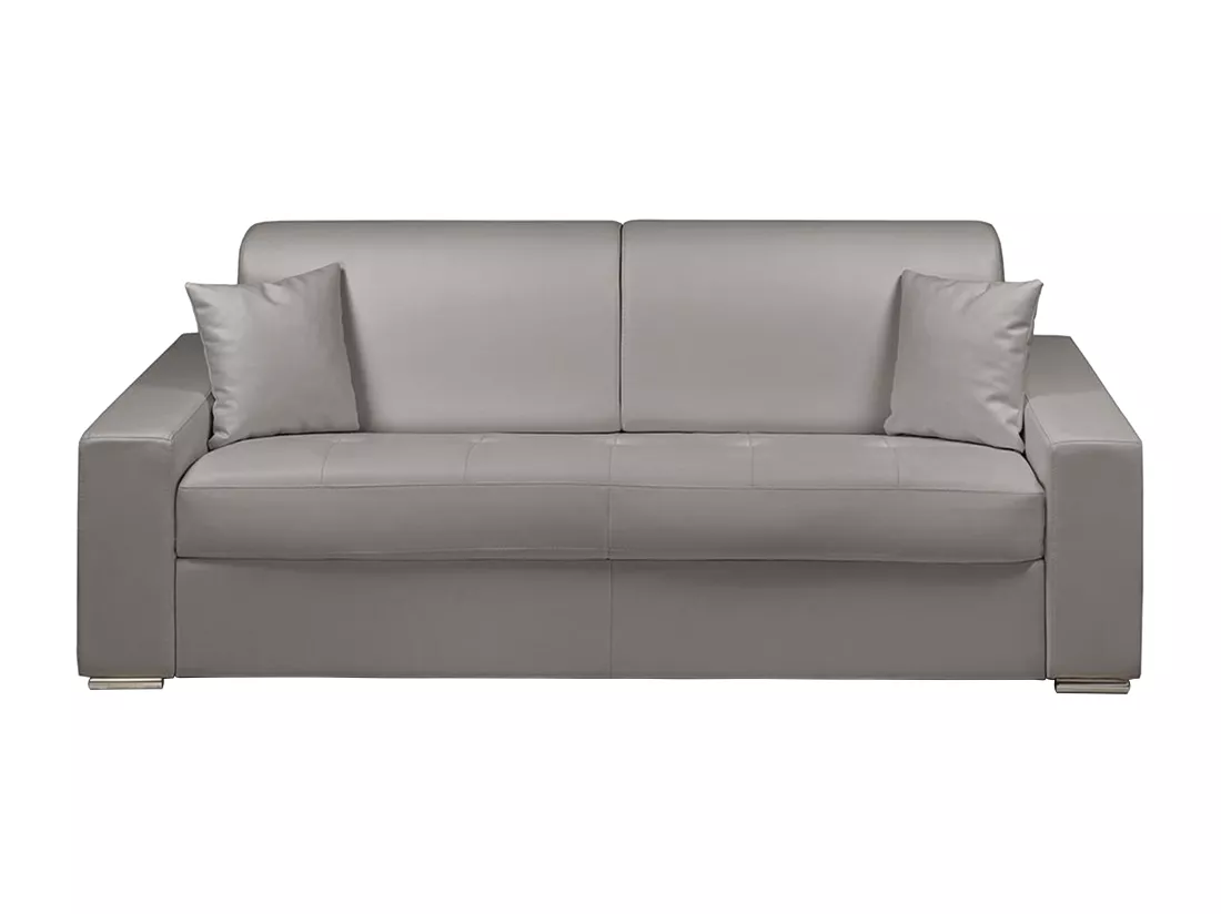 Canapé 4 places convertible express en simili EMIR - Gris - Couchage 160 cm - Matelas 18 cm