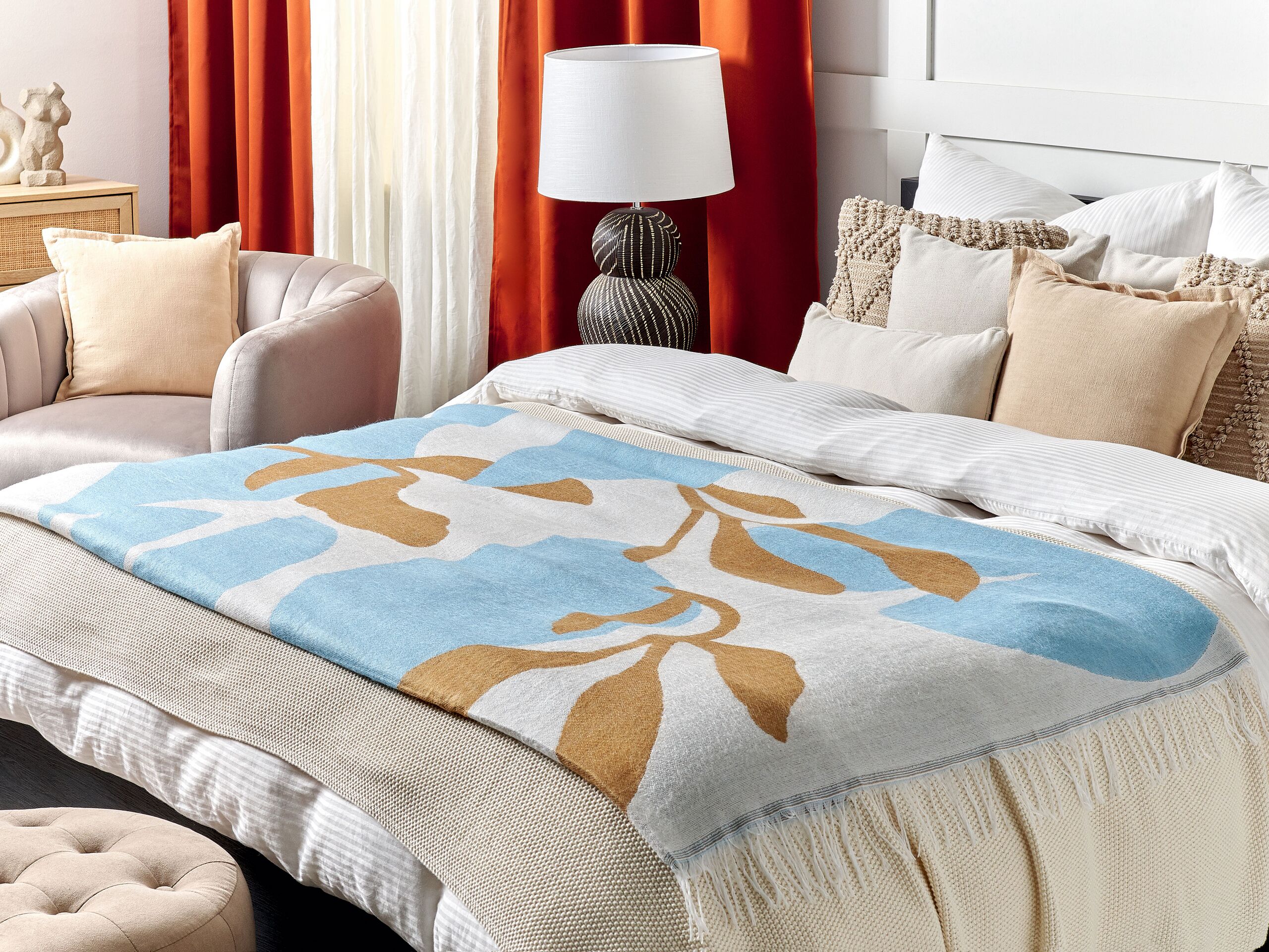 Beliani - PALHI - Plaid - Lichtblauw - 130 x 170 cm - Polyester