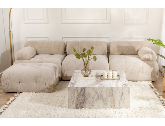 CONCEPT1 - Table basse Prizma marbre Freesia 90 x 90 x h35cm