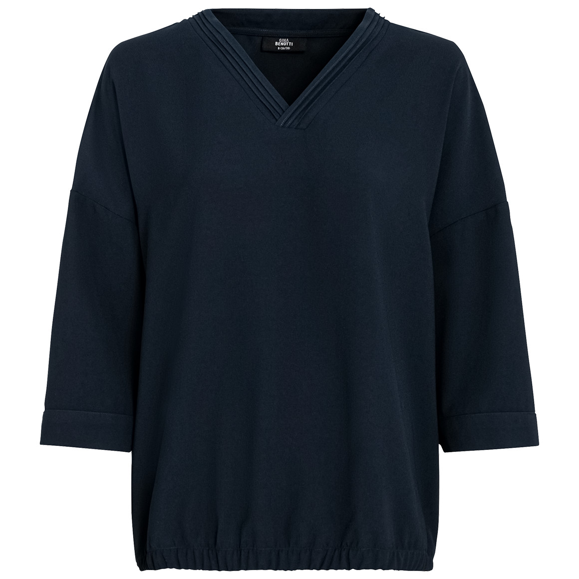 Gina Benotti Damen Bluse mit elastischem Saum dunkelblau
