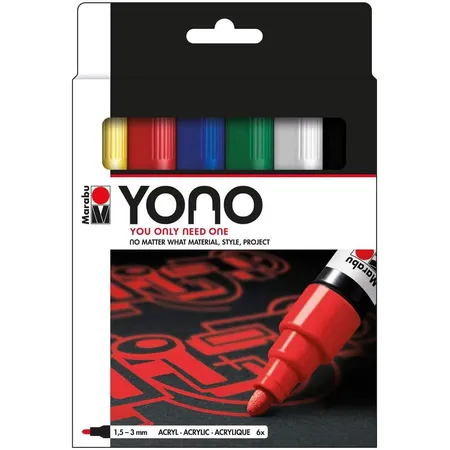 Marabu YONO Marker Set, 6 x 1,5-3 mm