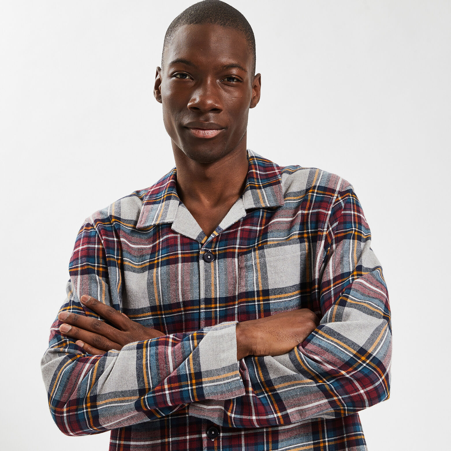 Chemise de pyjama à carreaux Multicolore