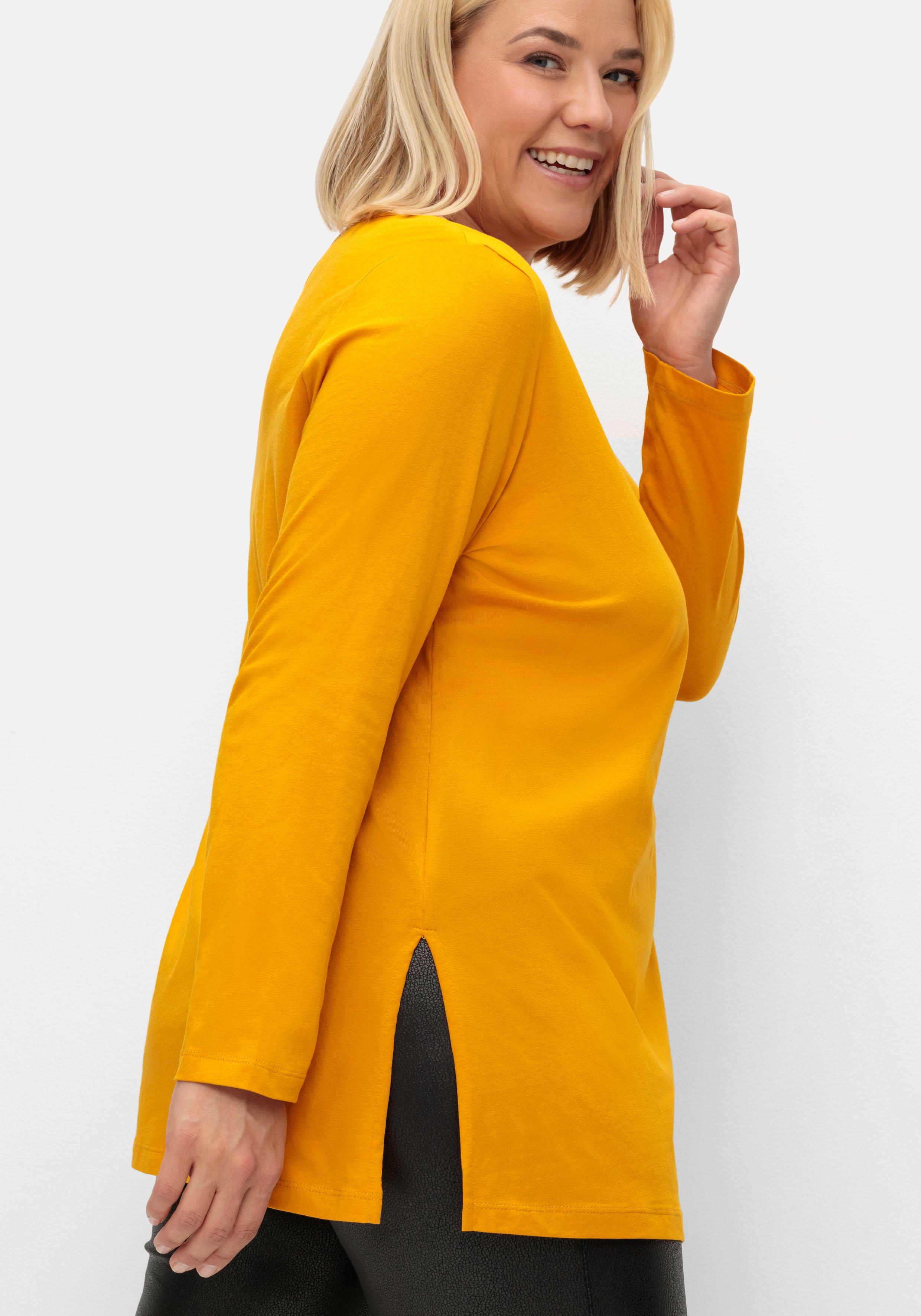 Longshirt mit hohen Seitenschlitzen