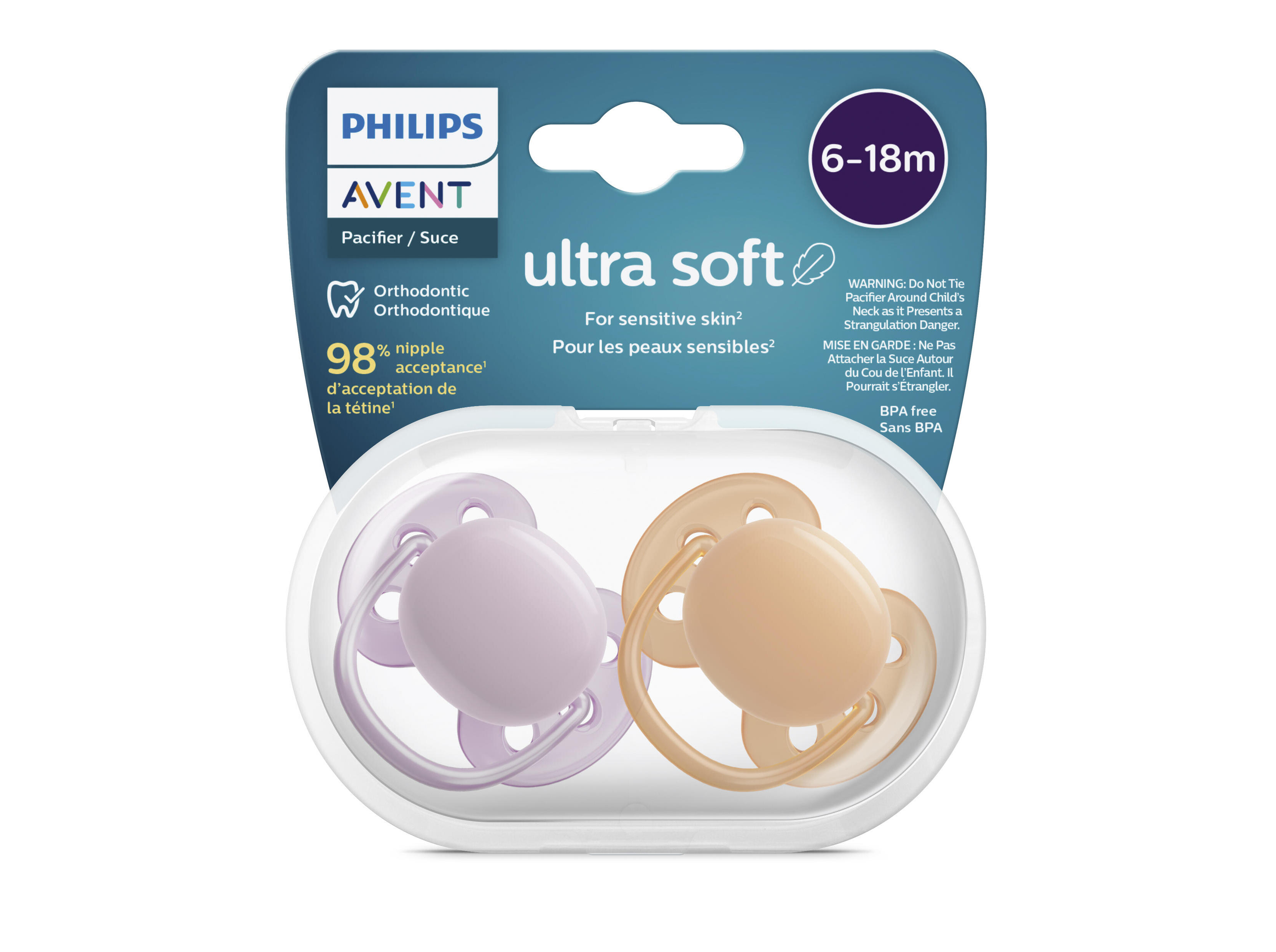 CHUPETA AVENT ULTRA SOFT RO/LAR 6-18M 2UN