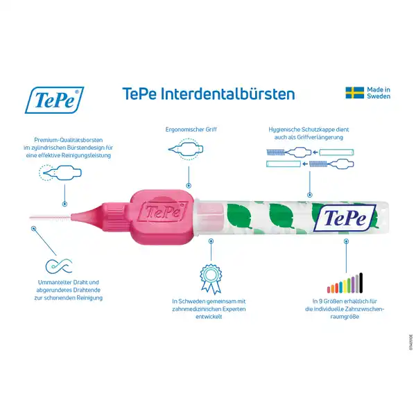Interdentalbürsten Pink, ISO 0, 0,4 mm, 8 Stück