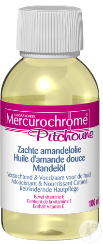 Mercurochrome Pitchoune Huile Amande Douce Adoucissant Nourrissant Flacon 100ml