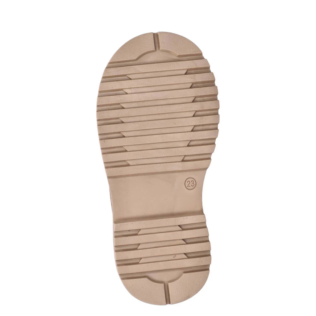 Nelson Kids nubuck veterboots met panterprint brons cognac/zwart