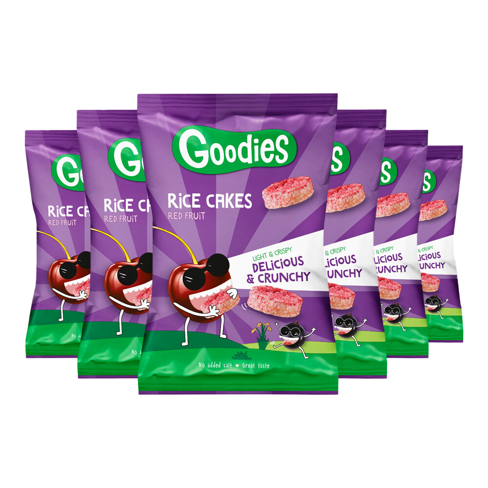 6x Goodies Luchtige Rijstwafeltjes Rood Fruit40 gr