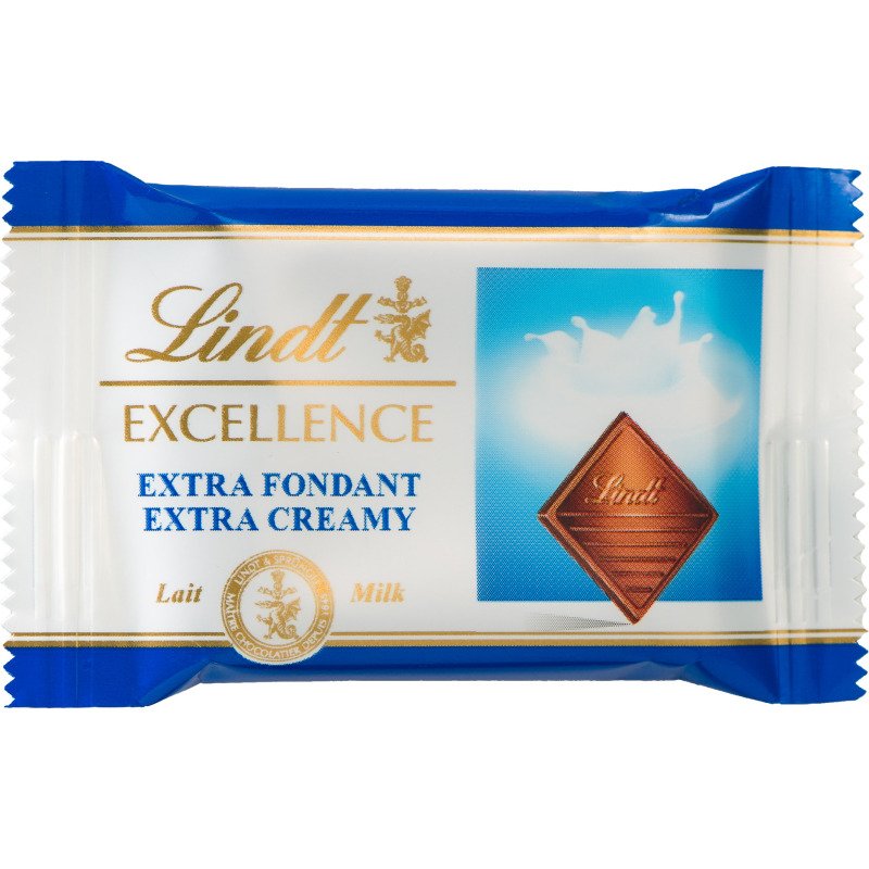 Carrés chocolat lait Excellence Extra-fondant Lindt - Carton de 1,1 kg - 200 pièces