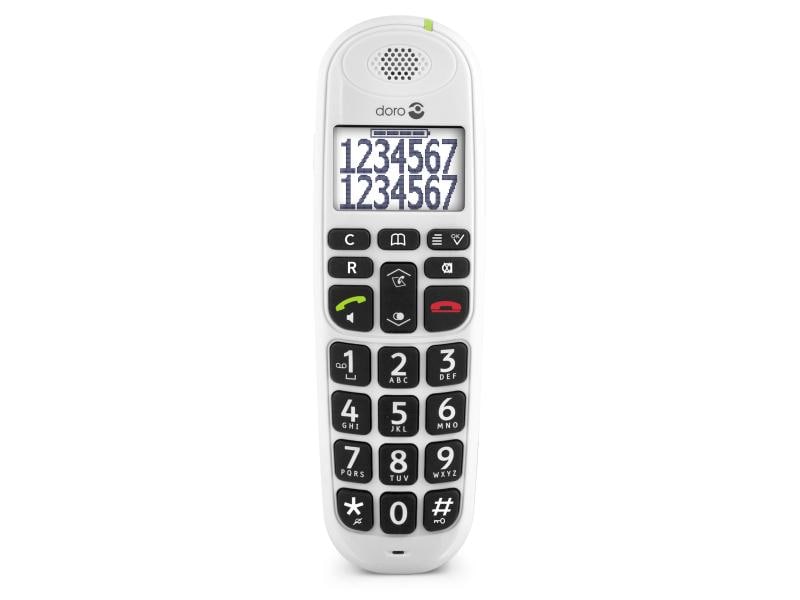 Doro Schnurlostelefon PhoneEasy 110 Weiss Benutzerfreundliches schnurloses DECT-Telefon