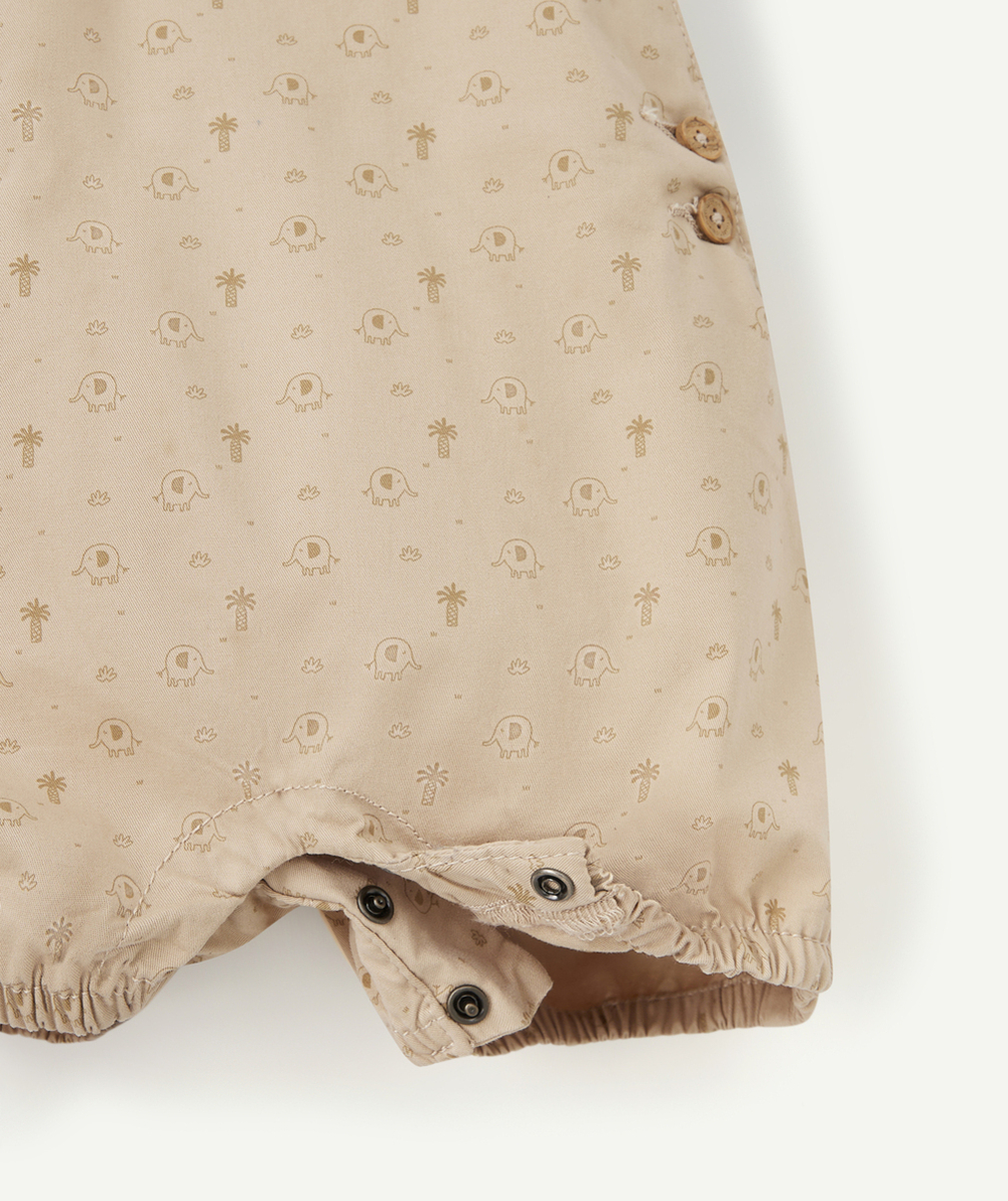 SALOPETTE BÉBÉ EN COTON BIO MARRON THÈME SAVANE