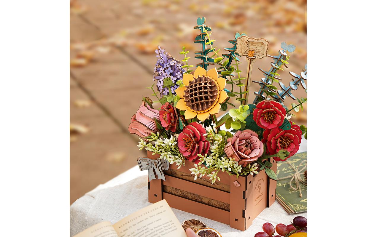 Bausatz Blumenkiste Holz3D-Puzzle aus lasergeschnittenen Holzteilen