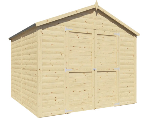 Tuinhuis blokhut Konsta XL, 19 mm dik, met vloer, 258 x 251 cm, natuurlijke afwerking