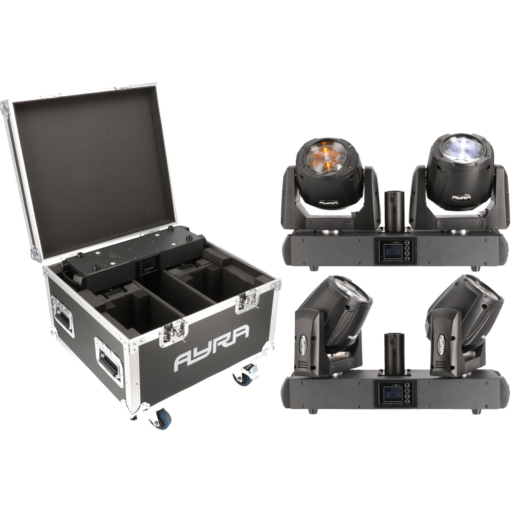Ayra Vision Twins Beam LED movinghead set inclusief flightcase